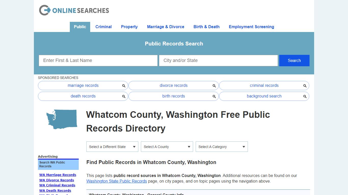 Whatcom County, Washington Public Records Directory